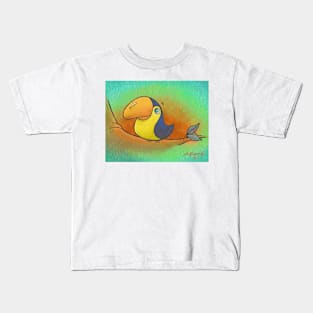 Baby Bird Smiling in the Rain! Kids T-Shirt